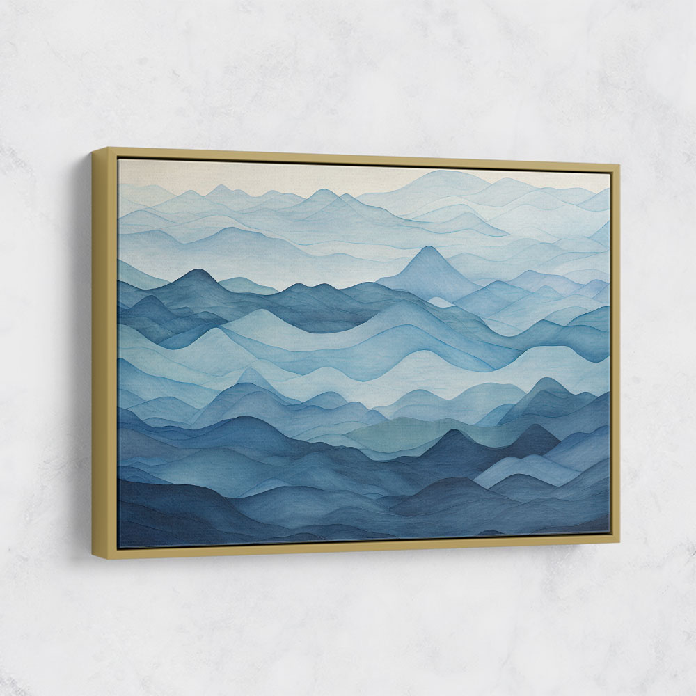 Mountains Blue Abstract 2 Wall Art