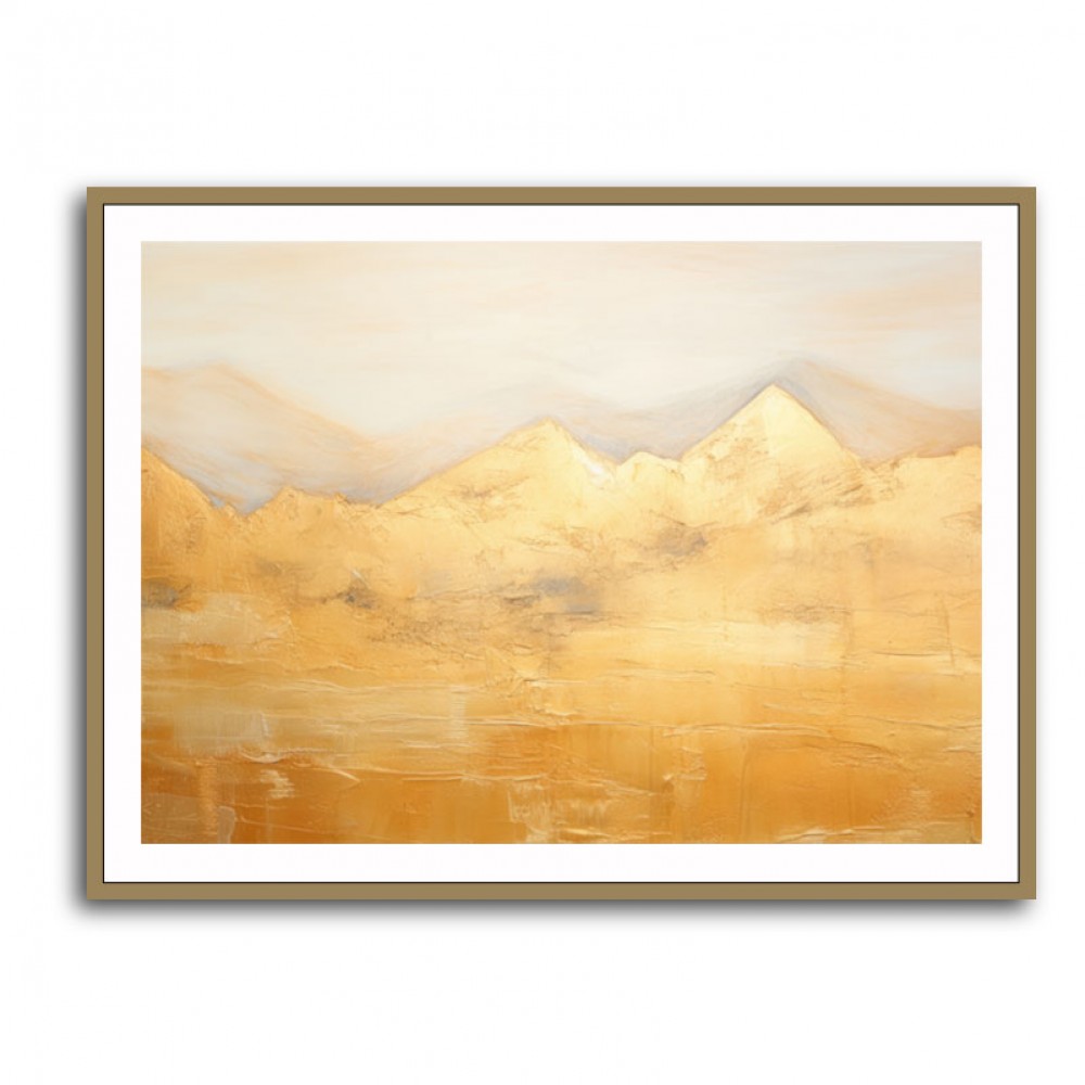 Gold Mountains Abstract Wall Art