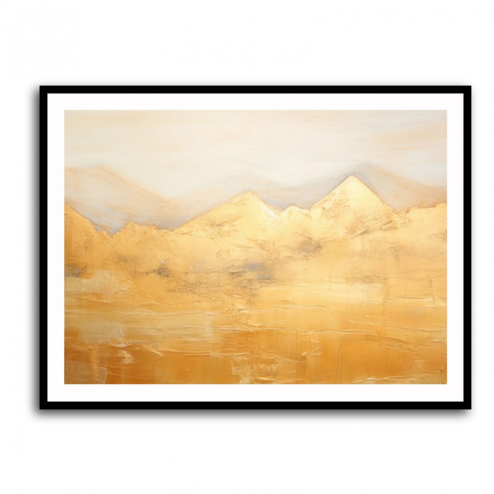 Gold Mountains Abstract Wall Art