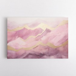 Gold Peaks On Pink Abstract Wall Art
