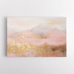 Gold Peaks On Pink Abstract 1 Wall Art