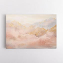 Gold Peaks On Pink Abstract 2 Wall Art