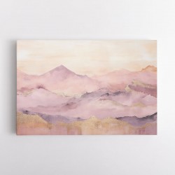 Gold Peaks On Pink Abstract 3 Wall Art