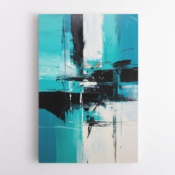 Teal Stoke Abstract 2 Wall Art