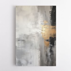 Silver Black & Gold Texture Abstract Wall Art