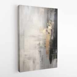 Silver Black & Gold Texture Abstract 1 Wall Art