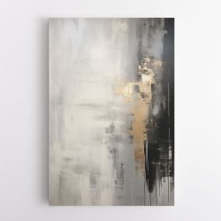 Silver Black & Gold Texture Abstract 1 Wall Art