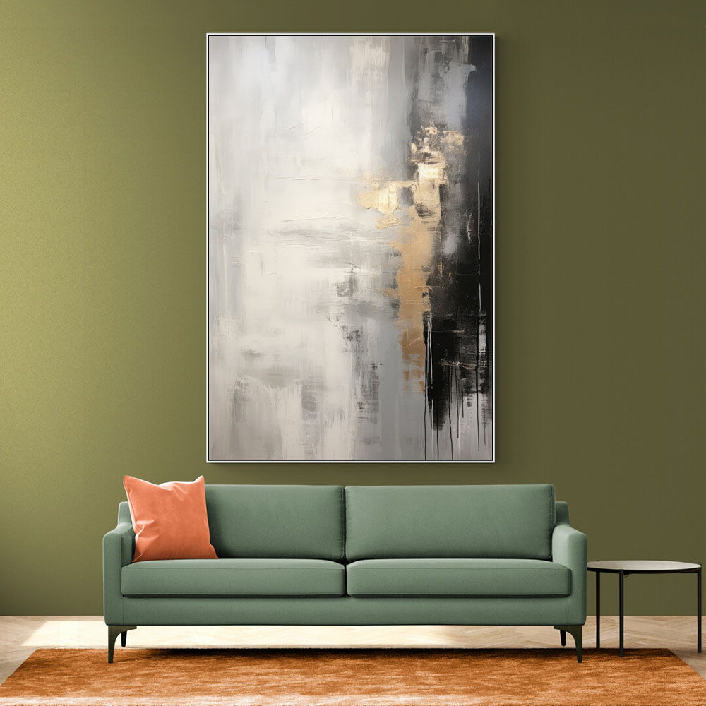 Silver Black & Gold Texture Abstract 1 Wall Art