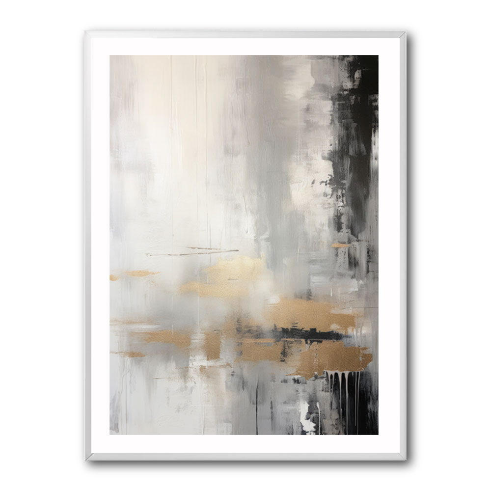 Silver Black & Gold Texture Abstract 3 Wall Art