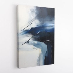 Blue & Black Stroke Abstract Wall Art