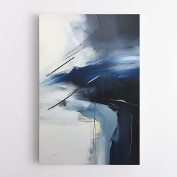 Blue & Black Stroke Abstract Wall Art