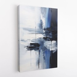 Blue & Black Stroke Abstract 1 Wall Art