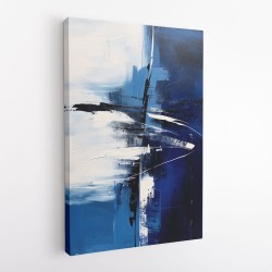 Blue & Black Stroke Abstract 2 Wall Art
