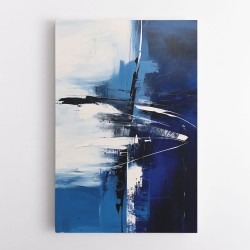 Blue & Black Stroke Abstract 2 Wall Art