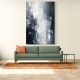 Blue & Silver Tones Abstract Wall Art