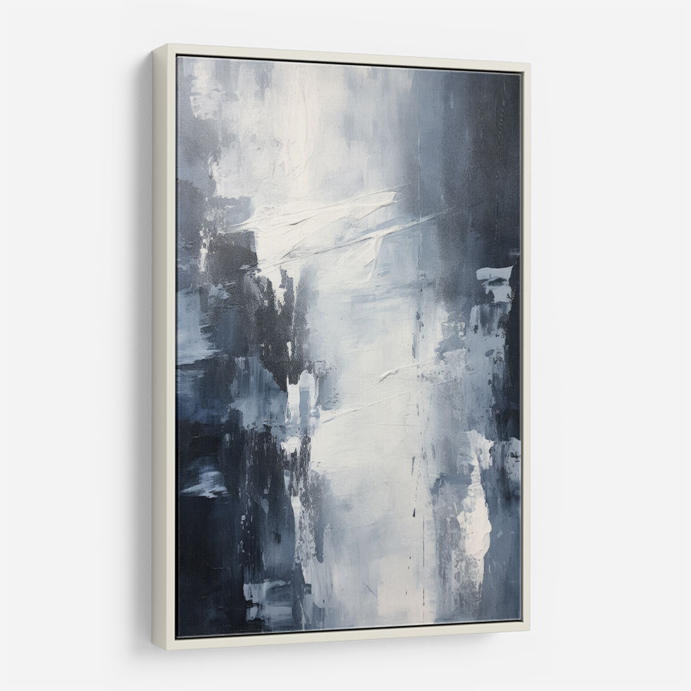 Blue & Silver Tones Abstract Wall Art