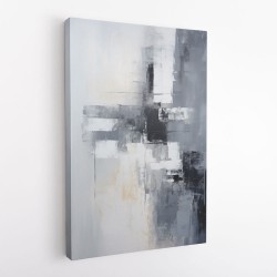 Silver & Black Strokes 4 Abstract Wall Art