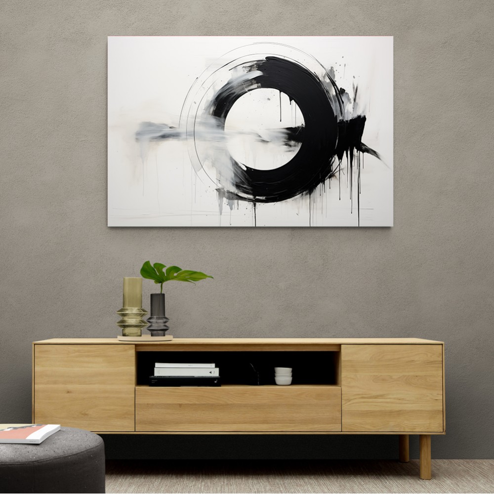 Black Circle 2 Abstract Wall Art