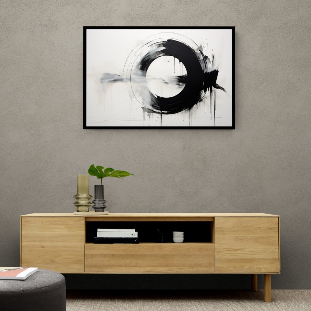 Black Circle 2 Abstract Wall Art