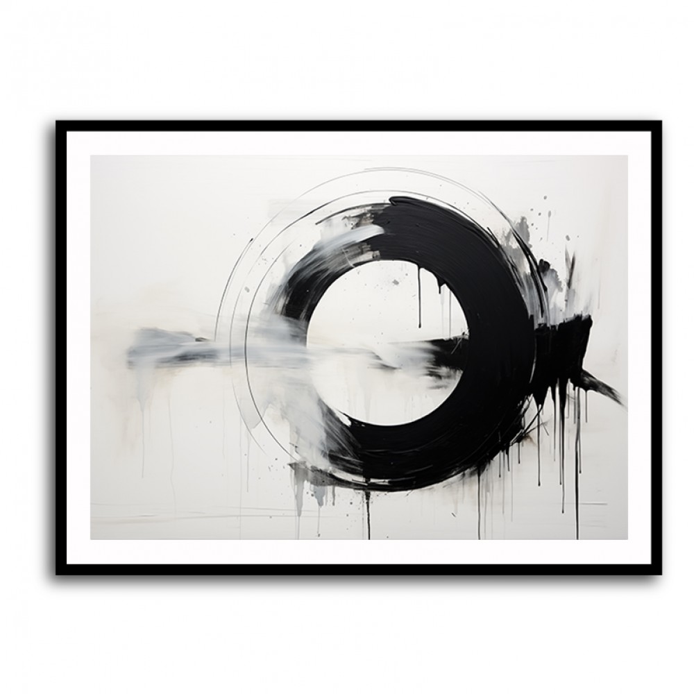 Black Circle 2 Abstract Wall Art