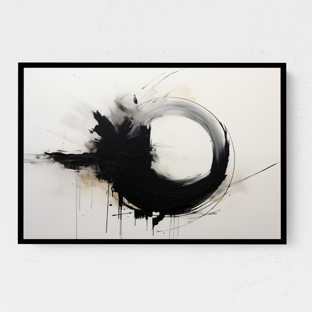 Black Circle 12 Abstract Wall Art
