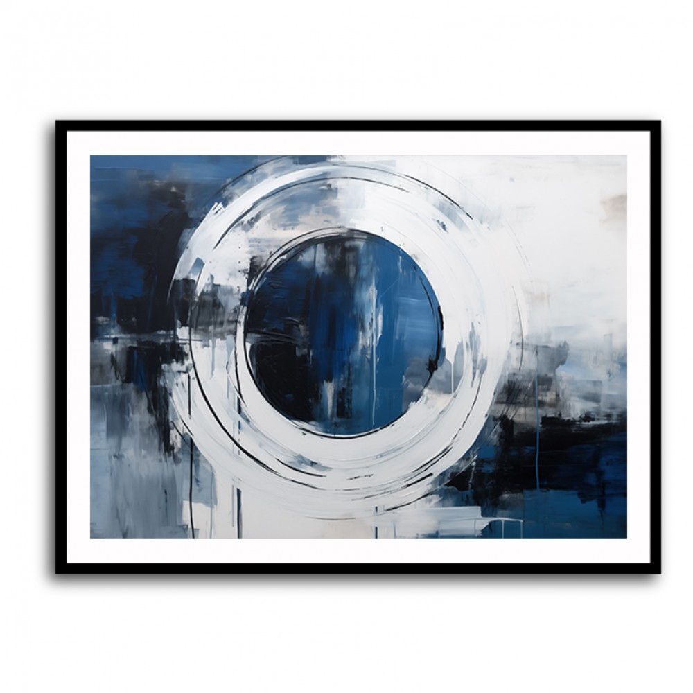 Blue Circle 6 Abstract Wall Art