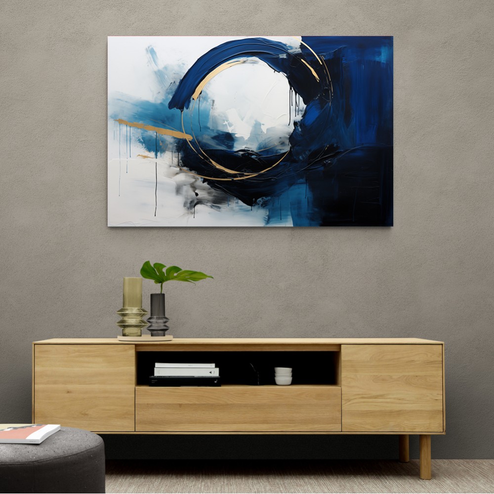 Blue Circle 8 Abstract Wall Art