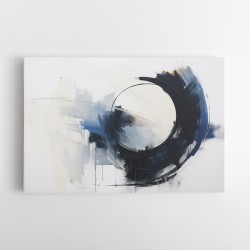 Blue & Black Circle 20 Abstract Wall Art