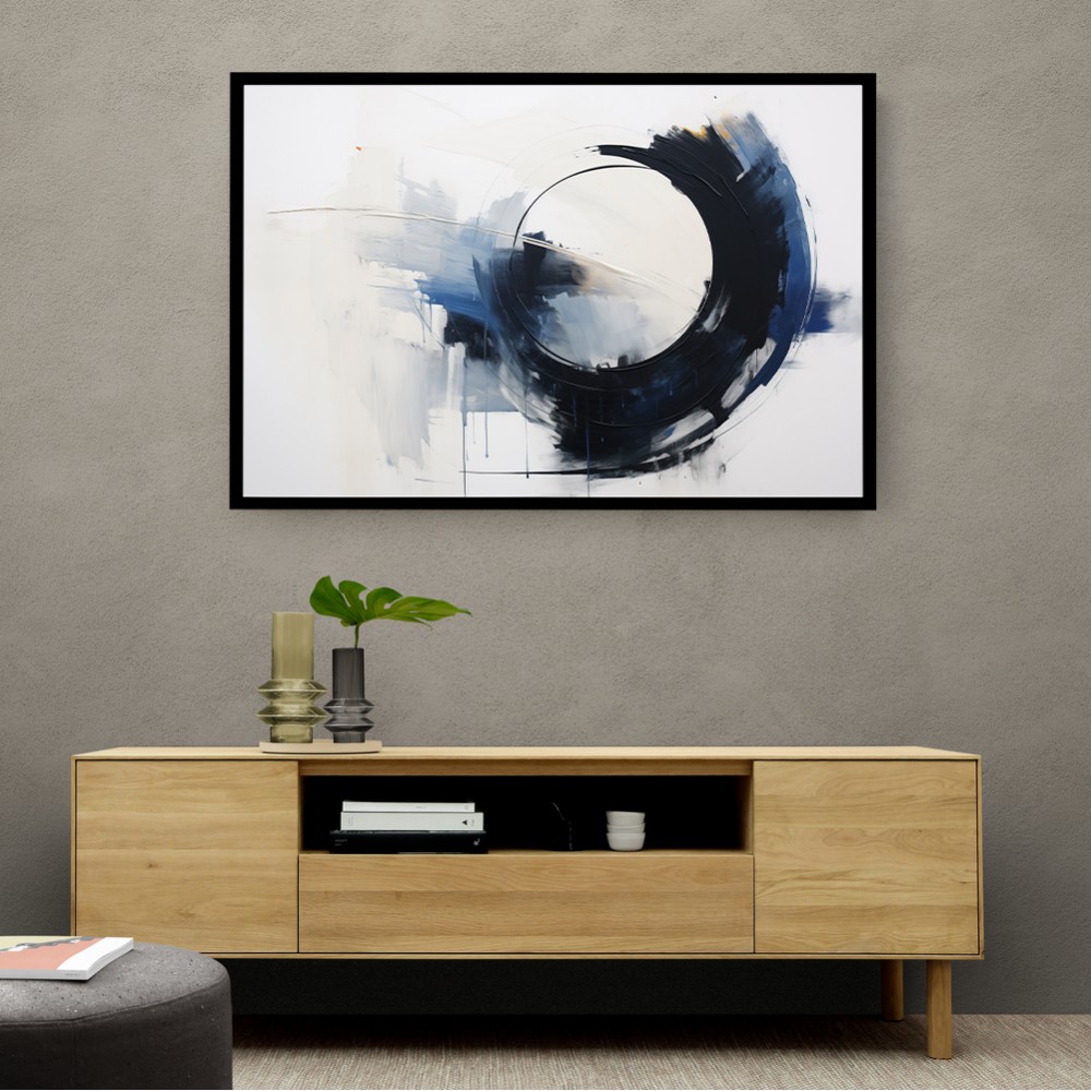 Blue & Black Circle 20 Abstract Wall Art Blue & Black Circle 20 Abstract Wall Art