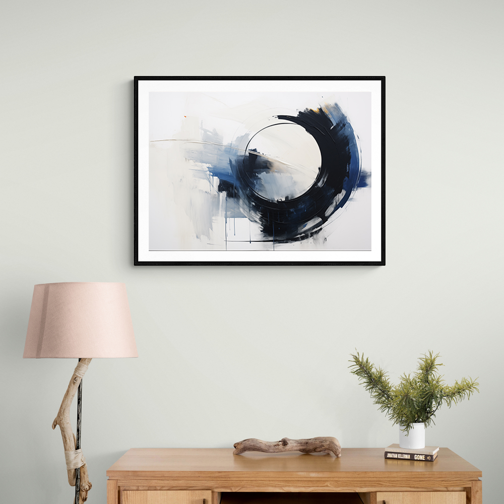 Blue & Black Circle 20 Abstract Wall Art Blue & Black Circle 20 Abstract Wall Art
