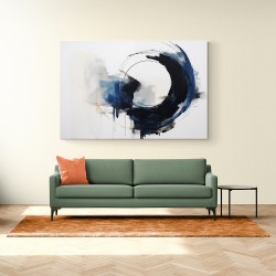 Blue & Black Circle 21 Abstract Wall Art