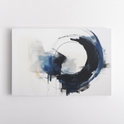 Blue & Black Circle 21 Abstract Wall Art