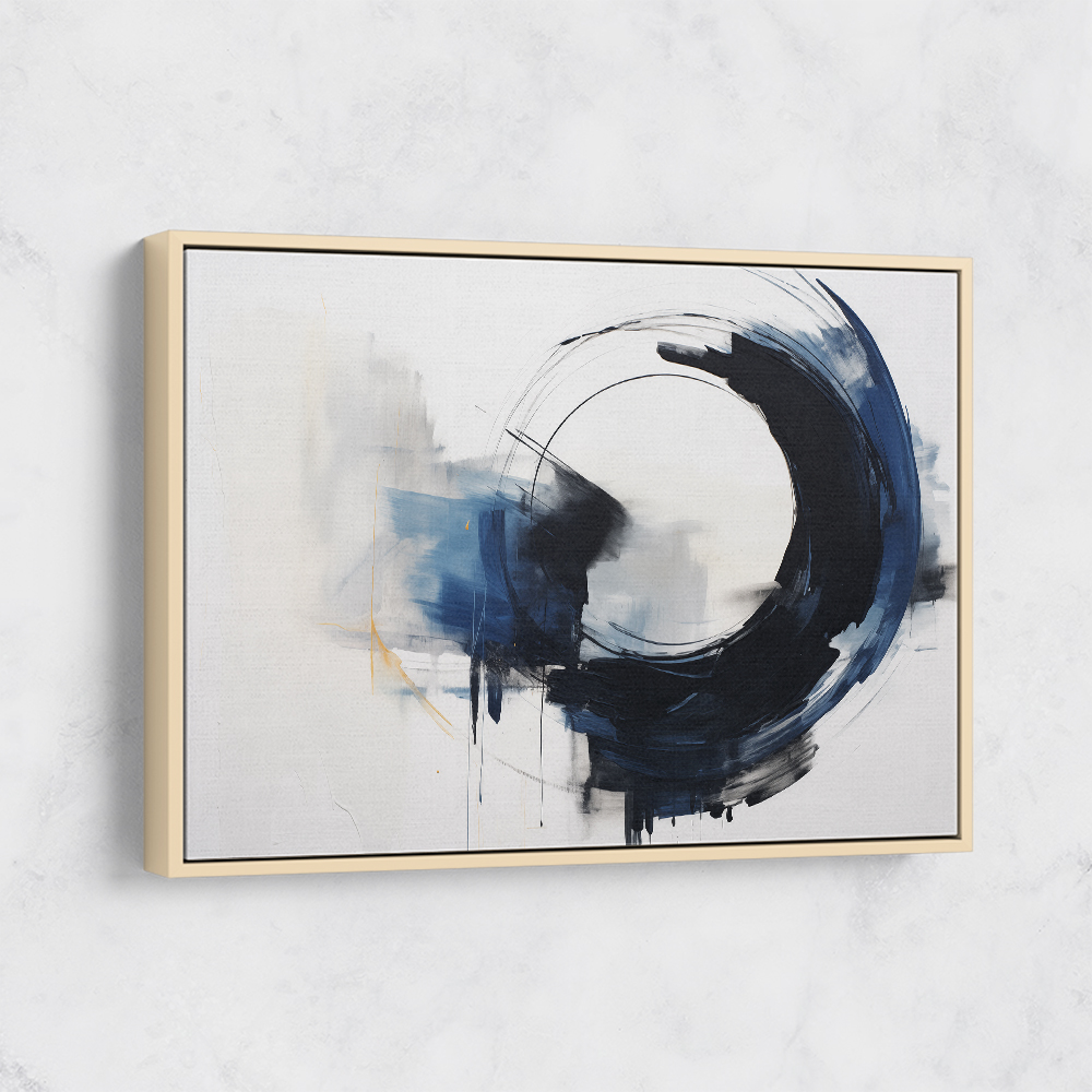 Blue & Black Circle 21 Abstract Wall Art