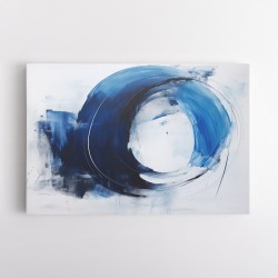 Blue & Black Circle 22 Abstract Wall Art