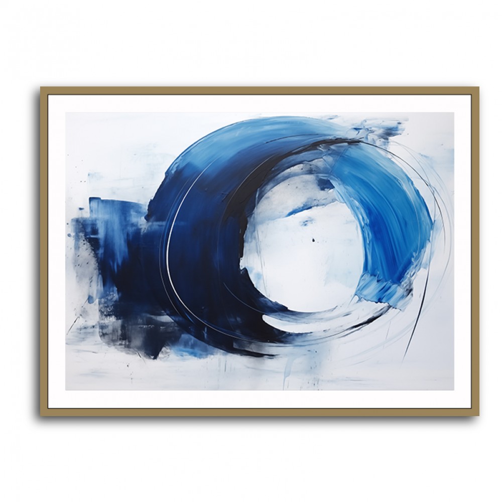 Blue & Black Circle 22 Abstract Wall Art Blue & Black Circle 22 Abstract Wall Art