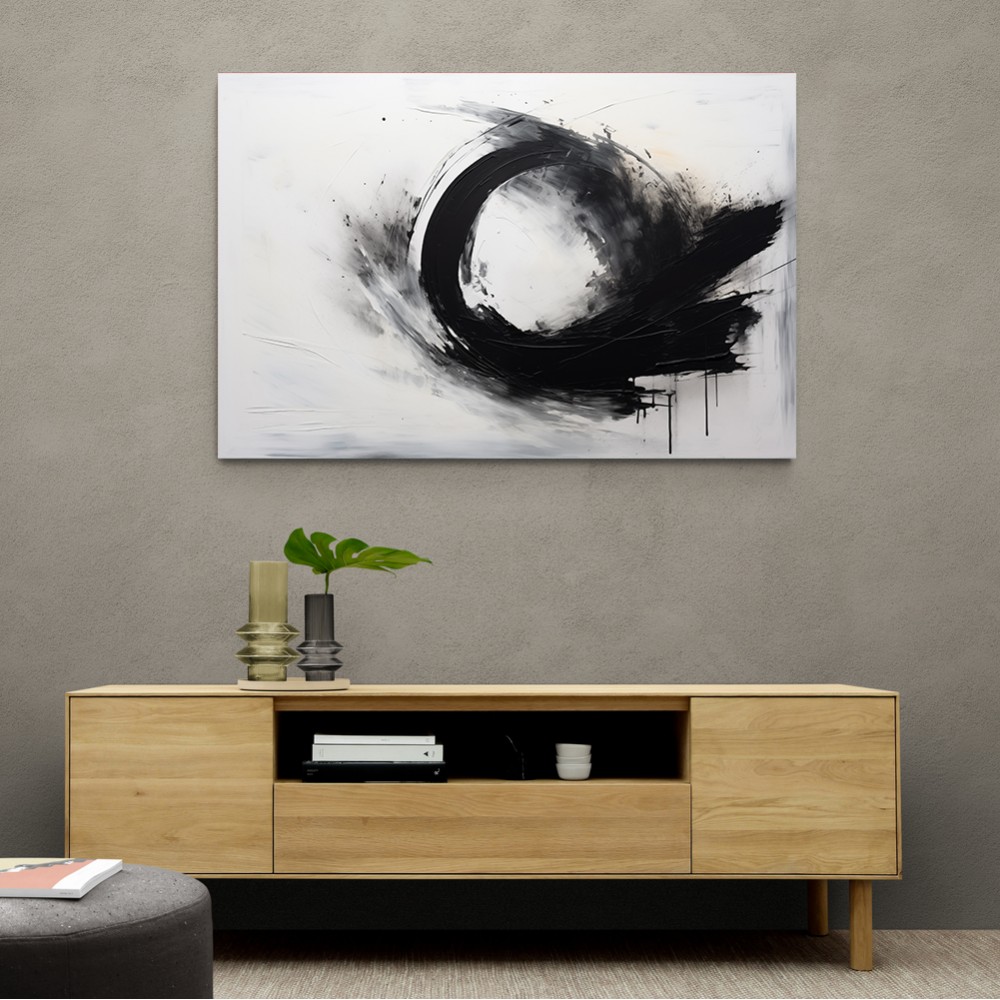 Black Circle 18 Abstract Wall Art