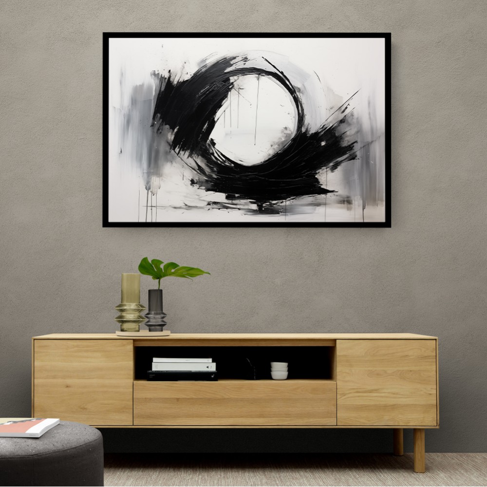 Black Circle 19 Abstract Wall Art