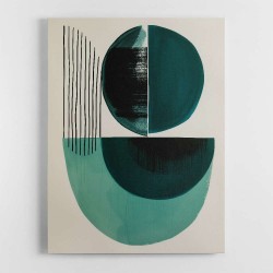 Midcentury Teal Geometric Shapes 1