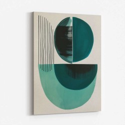 Midcentury Teal Geometric Shapes 1