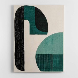 Midcentury Teal Geometric Shapes 2