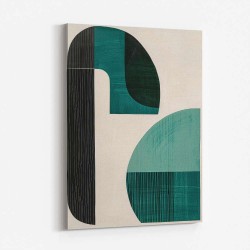 Midcentury Teal Geometric Shapes 2