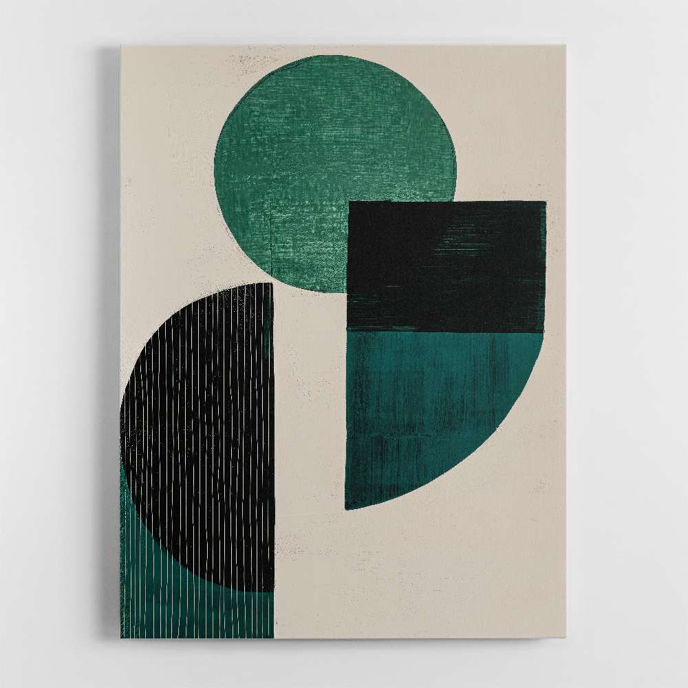 Midcentury Teal Geometric Shapes 3 Midcentury Teal Geometric Shapes 3