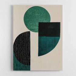 Midcentury Teal Geometric Shapes 3