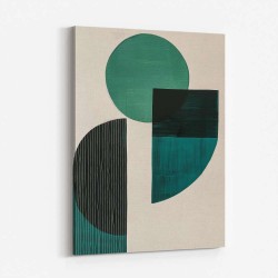 Midcentury Teal Geometric Shapes 3