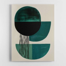 Midcentury Teal Geometric Shapes 5