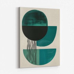 Midcentury Teal Geometric Shapes 5