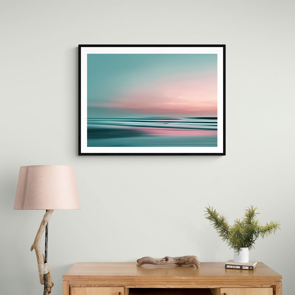 A calming serene seascape with soft pastel colors 1 A calming serene seascape with soft pastel colors 1