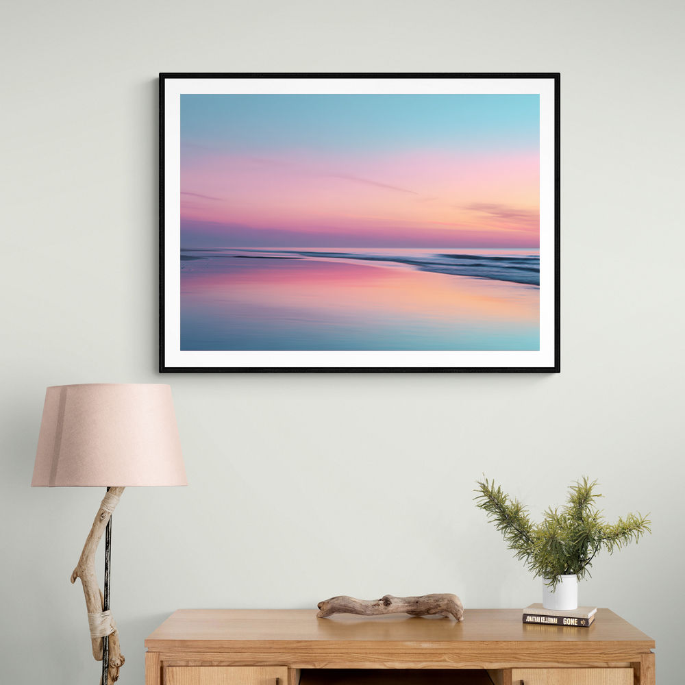 A calming serene seascape with soft pastel colors 3 A calming serene seascape with soft pastel colors 3