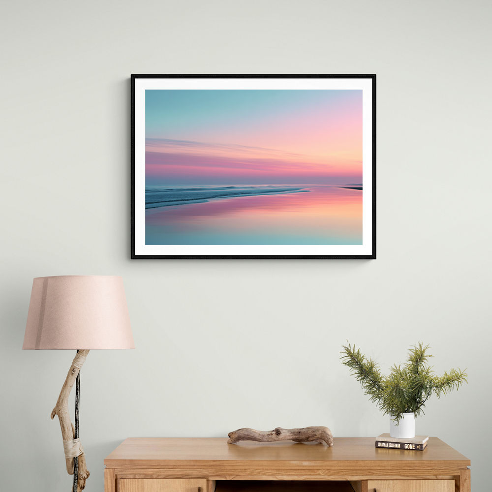 A calming serene seascape with soft pastel colors 4 A calming serene seascape with soft pastel colors 4