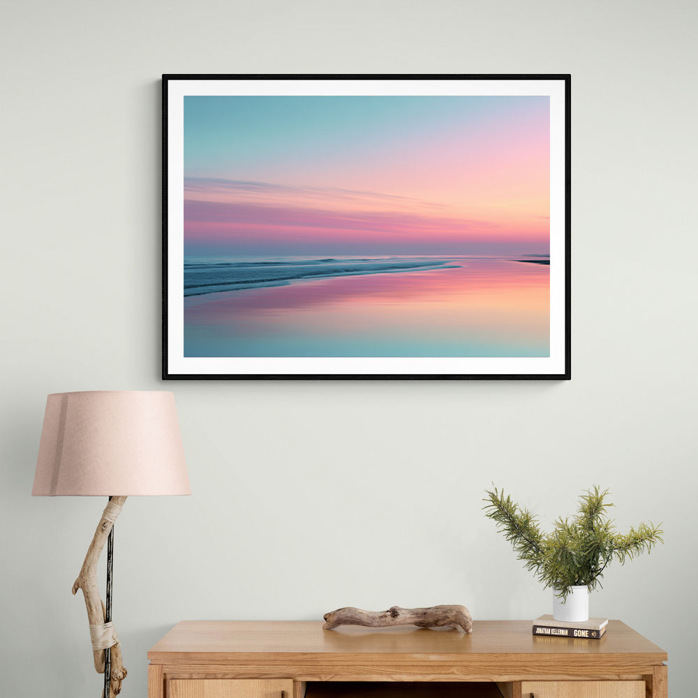 A calming serene seascape with soft pastel colors 4 A calming serene seascape with soft pastel colors 4
